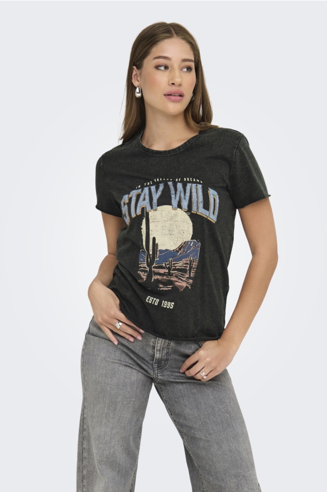 ONLLUCY LIFE REG S/S TOP JRS NOOS 15215721 Black/Texana Wild